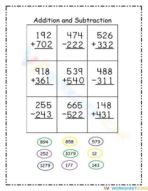 3 Digit Addition and Subtraction .